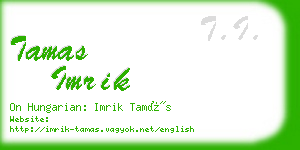 tamas imrik business card